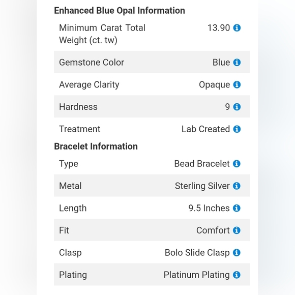 Blue Opal Beaded Bolo Bracelet in Platinum / Sterling Silver 13.90 cwt - Picture 6 of 6